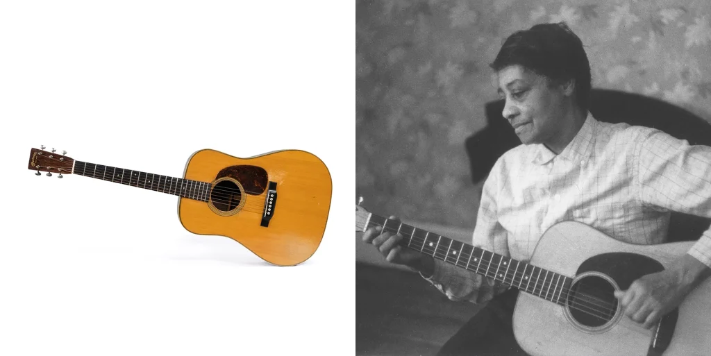 Historic Martin D-28 guitar played by folk icon Elizabeth Cotten