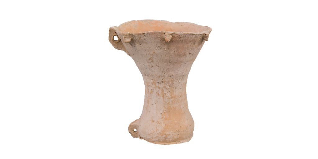 Ceramic drum, Yangshao culture, 5000–3000 BCE (approximately 5,000–7,000 years ago)